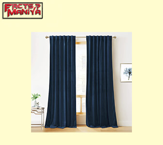 RYB HOME Blue Velvet Curtains 84 inches